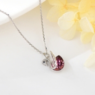 Show details for Brand New Purple 925 Sterling Silver Pendant Necklace with SGS/ISO Certification