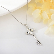 Show details for Flower Swarovski Element Pendant Necklace with Fast Shipping