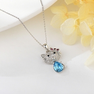 Show details for Shop Platinum Plated Cat Pendant Necklace with Wow Elements