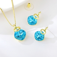 Picture of Popular Artificial Crystal Blue 3 Piece Jewelry Set