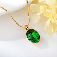 Show details for Purchase Green Zinc Alloy Pendant Necklace Exclusive Online