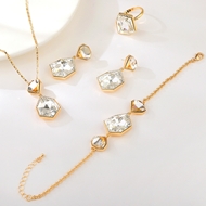 Show details for Low Price Zinc Alloy White 4 Piece Jewelry Set in Exclusive Design