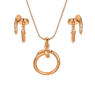 Show details for Bulk Rose Gold Plated Small 2 Piece Jewelry Set with No-Risk Return