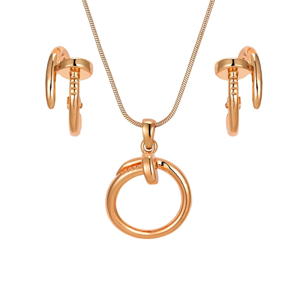 Picture of Bulk Rose Gold Plated Small 2 Piece Jewelry Set with No-Risk Return