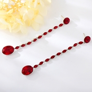 Show details for Charming Red Swarovski Element Hoop Earrings As a Gift