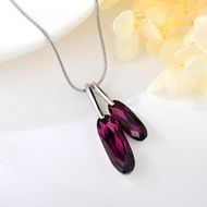 Show details for Wholesale Platinum Plated Purple Pendant Necklace with No-Risk Return