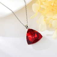 Show details for Pretty Swarovski Element Red Pendant Necklace