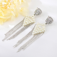 Show details for Unique Cubic Zirconia Copper or Brass Chandelier Earrings