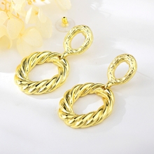 Show details for Nickel Free Gold Plated Geometric Dangle Earrings with Easy Return