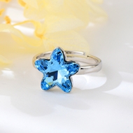 Show details for Beautiful Swarovski Element Platinum Plated Adjustable Ring