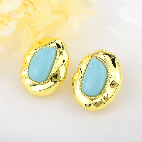 Picture of Shop Gold Plated Blue Stud Earrings with Wow Elements