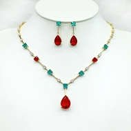 Show details for Low Price Gold Plated Colorful 2 Piece Jewelry Set from Trust-worthy Supplier