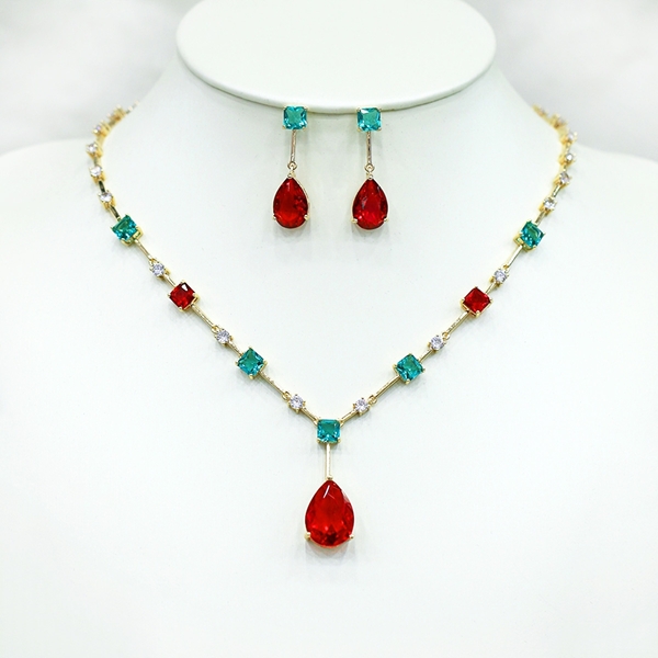 Picture of Low Price Gold Plated Colorful 2 Piece Jewelry Set from Trust-worthy Supplier