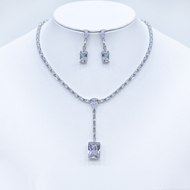 Show details for Copper or Brass Cubic Zirconia 2 Piece Jewelry Set in Flattering Style