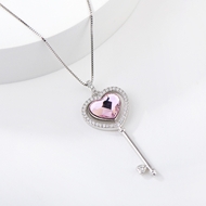 Picture of Platinum Plated Swarovski Element Pendant Necklace from Certified Factory