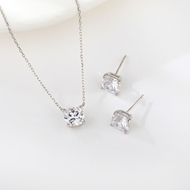 Show details for Fashionable Small Platinum Plated 2 Piece Jewelry Set