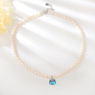 Show details for Pretty fresh water pearl Platinum Plated Long Pendant