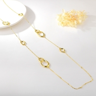 Show details for Sparkling Dubai Gold Plated Fashion Sweater Necklace