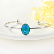 Show details for Attractive Green Swarovski Element Cuff Bangle For Your Occasions