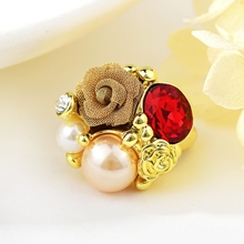 Show details for Delicate Artificial Pearl Gold Plated Fashion Ring