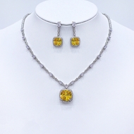 Show details for Good Cubic Zirconia Platinum Plated 2 Piece Jewelry Set