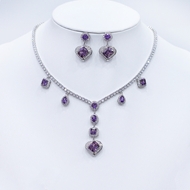 Show details for Designer Platinum Plated Big 2 Piece Jewelry Set with Easy Return