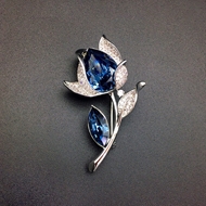 Show details for Copper or Brass Platinum Plated Brooche Online
