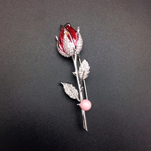 Show details for Brand New Red Platinum Plated Brooche Factory Direct