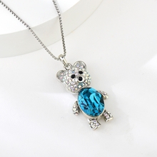 Show details for Low Cost Platinum Plated Bear Pendant Necklace with Low Cost