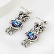 Show details for Bear Platinum Plated Dangle Earrings of Original Design