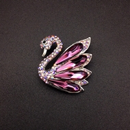 Show details for Distinctive Pink swan Brooche Factory Supply