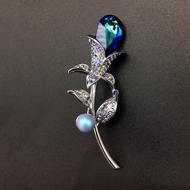 Show details for Flowers & Plants Platinum Plated Brooche Online Shopping