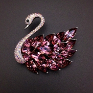 Show details for Buy Platinum Plated Red Brooche in Flattering Style