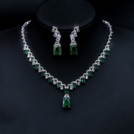 Show details for Great Cubic Zirconia Green 2 Piece Jewelry Set