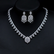 Show details for Reasonably Priced Platinum Plated Cubic Zirconia 2 Piece Jewelry Set from Reliable Manufacturer
