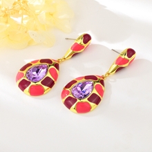 Show details for Zinc Alloy Purple Dangle Earrings from Certified Factory