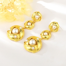 Show details for Top Artificial Pearl Big Dangle Earrings