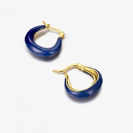 Picture of Featured Blue Gold Plated Huggie Earrings in Exclusive Design