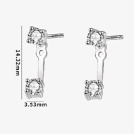 Picture of Platinum Plated Cubic Zirconia Dangle Earrings at Super Low Price