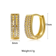 Picture of Good Quality Cubic Zirconia White Huggie Earrings