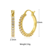Picture of Purchase Gold Plated Cubic Zirconia Huggie Earrings with Fast Delivery