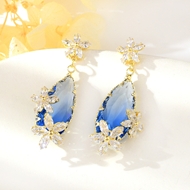 Show details for Sparkly Big Cubic Zirconia Dangle Earrings
