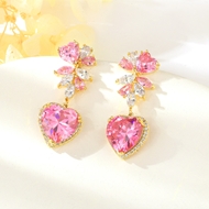 Show details for Luxury Love & Heart Dangle Earrings in Flattering Style