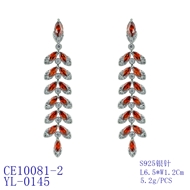 Picture of Featured Red Cubic Zirconia Dangle Earrings with Full Guarantee