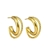 Picture of Delicate Gold Plated Small Hoop Earrings of Original Design
