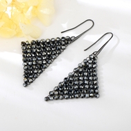 Show details for Hypoallergenic Black Gunmetal Plated Dangle Earrings with Easy Return
