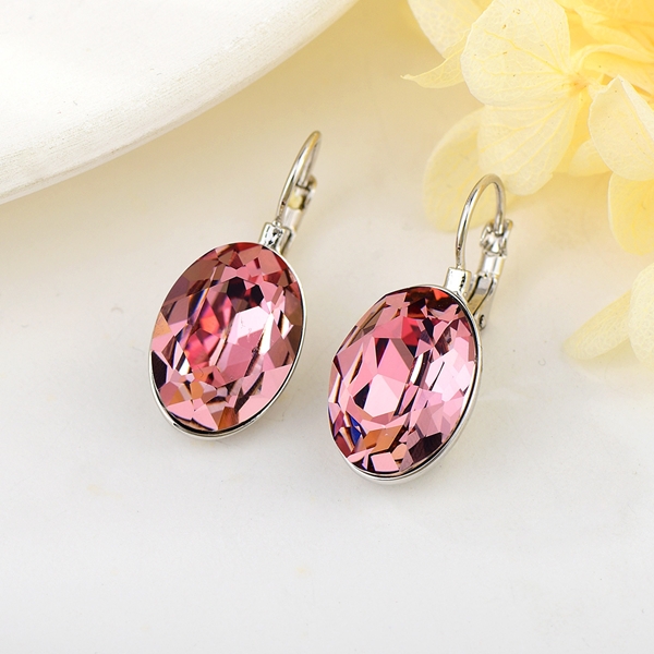 Picture of Amazing Swarovski Element Platinum Plated Dangle Earrings