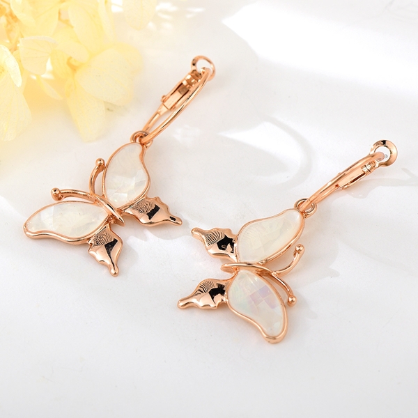 Picture of Buy Rose Gold Plated Big Dangle Earrings with Price
