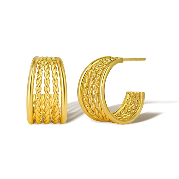 Picture of Delicate Gold Plated Big Hoop Earrings at Unbeatable Price
