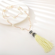 Show details for Delicate shell pearl Classic Y Necklace